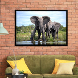 African Bush Elephant Framed Art Prints Wall Decor - Painting Prints, Wall Art, Framed Picture, Black Frame