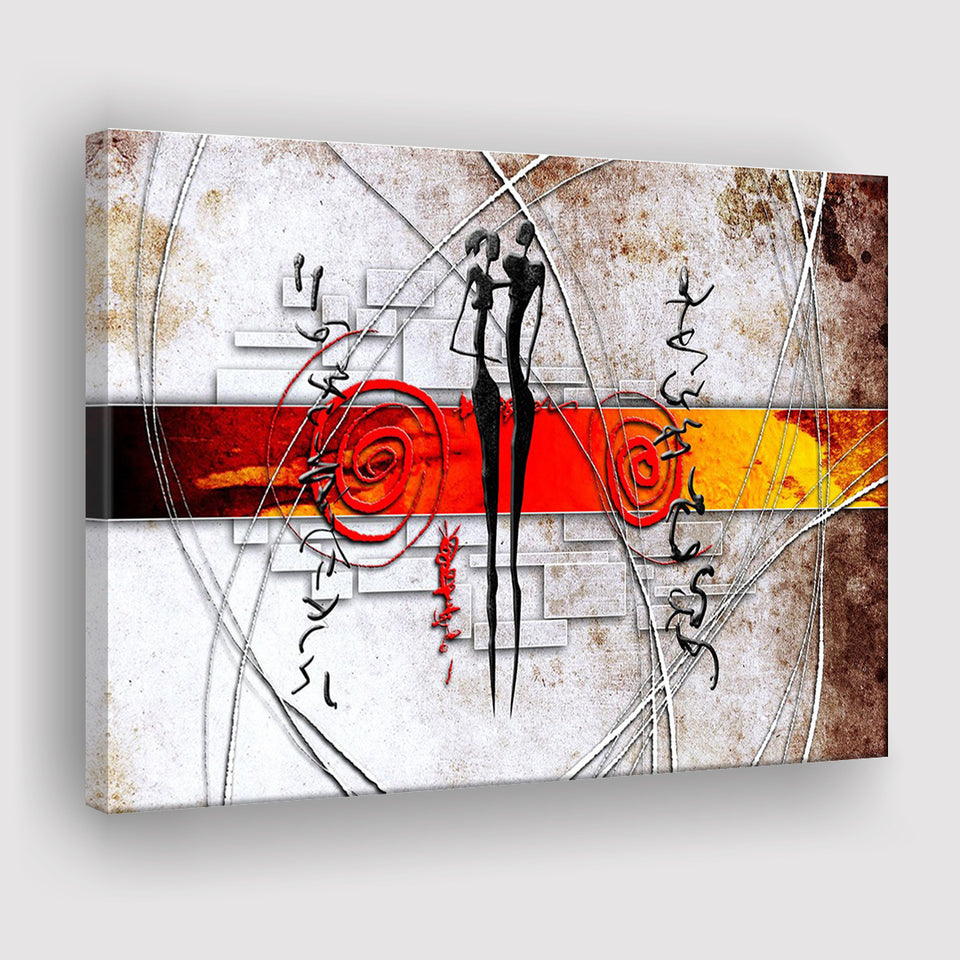 African Couple Canvas Prints Wall Art - Painting Prints, Wall Decor, Art Prints