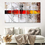 African Couple 5 Piece Canvas Prints Wall Art - Painting Prints, Wall Decor,Multi Panels