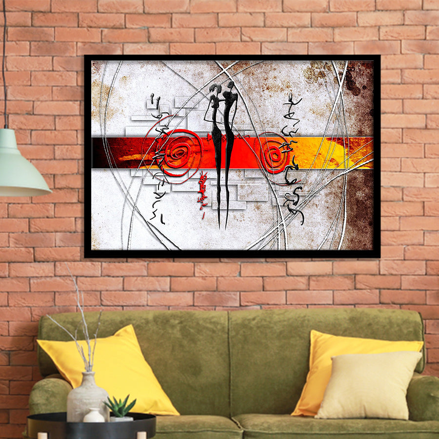 African Couple Framed Art Prints Wall Decor - Painting Prints, Framed Picture