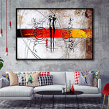 African Couple Framed Canvas Prints Wall Art - Painting Prints, Wall Decor, Floating Frame