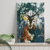 African Deer in Colorful Abstract Canvas Prints Wall Art - Painting Canvas, African Art, Home Wall Decor, Painting Prints, For Sale