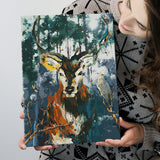 African Deer in Colorful Abstract Canvas Prints Wall Art - Painting Canvas, African Art, Home Wall Decor, Painting Prints, For Sale