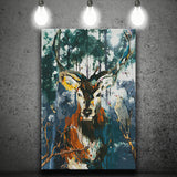 African Deer in Colorful Abstract Canvas Prints Wall Art - Painting Canvas, African Art, Home Wall Decor, Painting Prints, For Sale