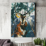 African Deer in Colorful Abstract Canvas Prints Wall Art - Painting Canvas, African Art, Home Wall Decor, Painting Prints, For Sale