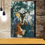 African Deer in Colorful Abstract Canvas Prints Wall Art - Painting Canvas, African Art, Home Wall Decor, Painting Prints, For Sale