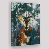African Deer in Colorful Abstract Canvas Prints Wall Art - Painting Canvas, African Art, Home Wall Decor, Painting Prints, For Sale