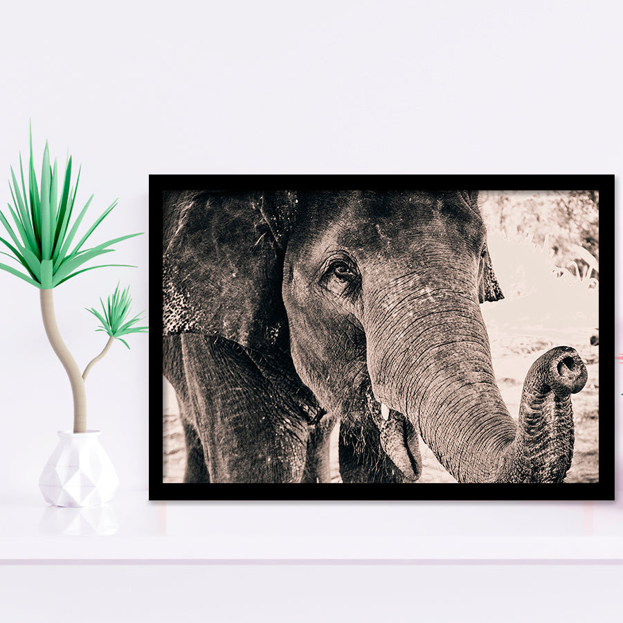 African Elephant Framed Art Prints Wall Art Decor, Framed Picture, Home Decor