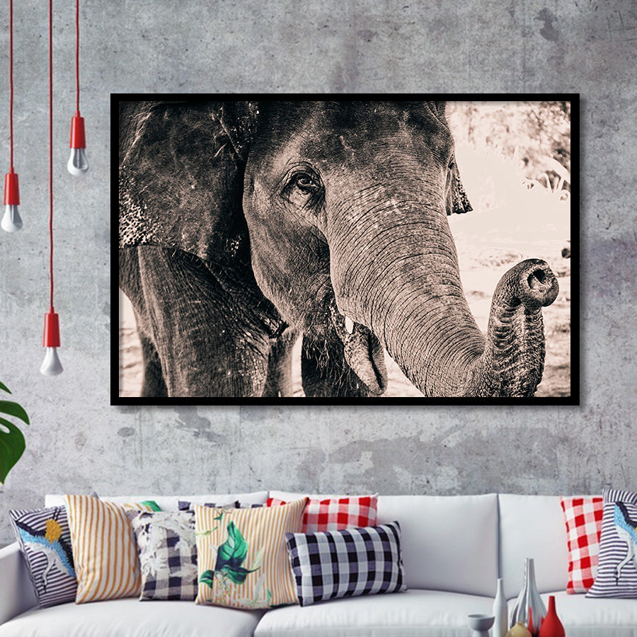 African Elephant Framed Art Prints Wall Art Decor, Framed Picture, Home Decor