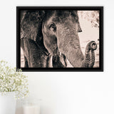 African Elephant Framed Canvas Prints Wall Art Decor, Framed Picture, Floating Frame