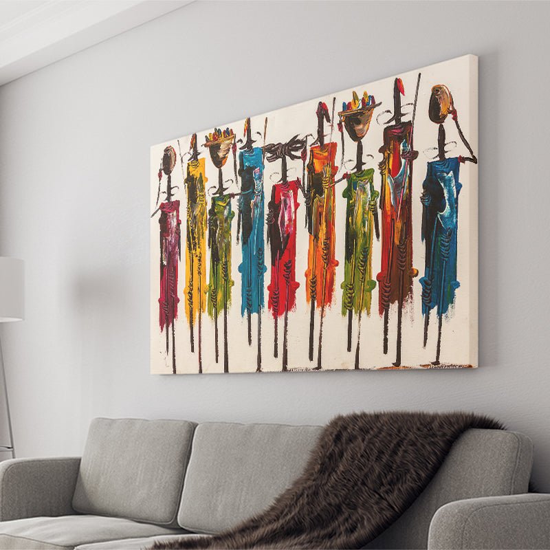 African Ethnic Group Tribe Abstract Canvas Prints Wall Art - Painting Canvas, African Art, Home Wall Decor, Painting Prints, For Sale