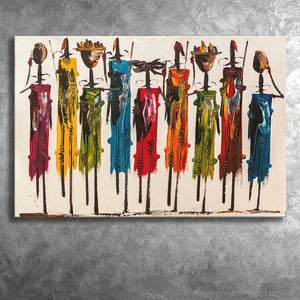 African Ethnic Group Tribe Abstract Canvas Prints Wall Art - Painting Canvas, African Art, Home Wall Decor, Painting Prints, For Sale