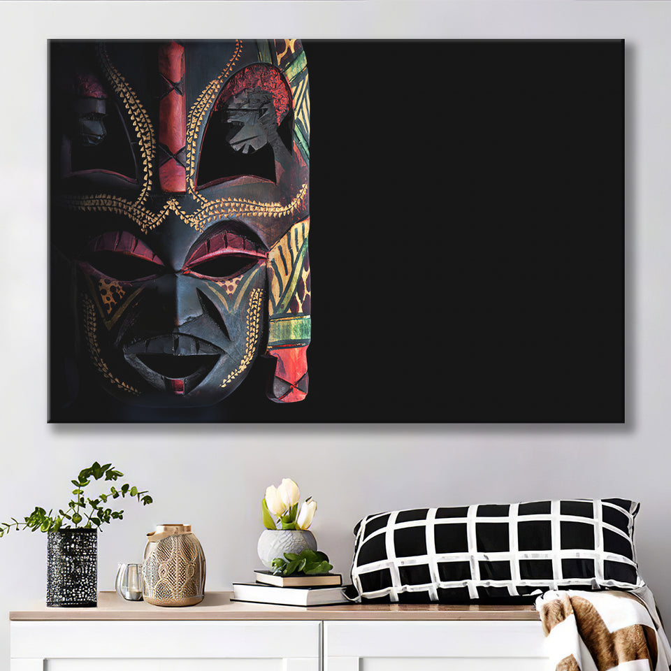 African Ethnic Tribe Mask Canvas Prints Wall Art - Painting Canvas, African Art, Home Wall Decor, Painting Prints, For Sale