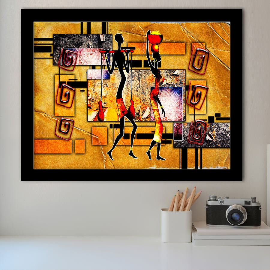 African Ethnic Canvas African Framed Art Prints Wall Decor - Painting Art,Framed Picture,For Sale, Ready to hang