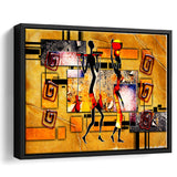 African Ethnic Canvas African Framed Canvas Prints Wall Art Home Decor - Painting Canvas, Black Frame, Framed Picture