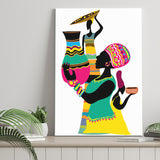 African Expression of Culture Cuisine Canvas Prints Wall Art - Painting Canvas, African Art, Home Wall Decor, Painting Prints, For Sale