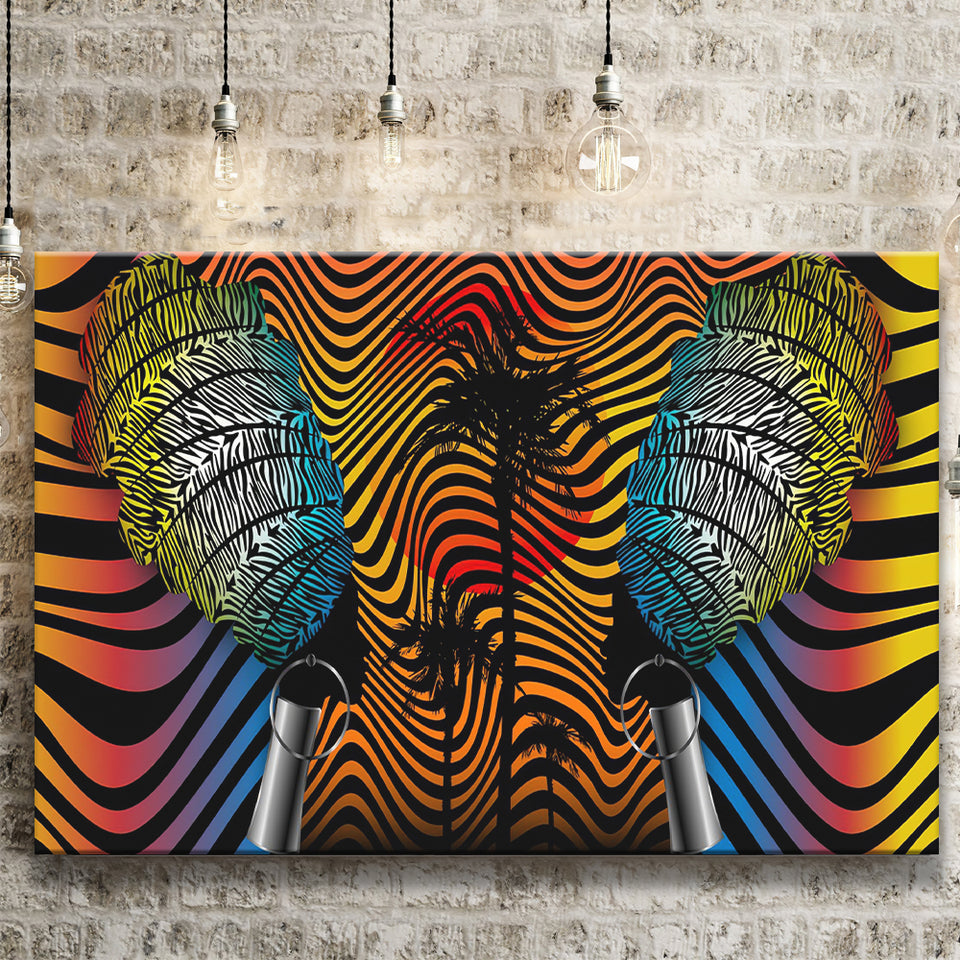 African Fabric Batik Style Optical Canvas Prints Wall Art - Painting Canvas, African Art, Home Wall Decor, Painting Prints, For Sale