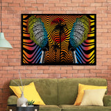 African Fabric Batik Style Optical Framed Art Prints Wall Decor - Painting Prints, African Art, Home Decor, Framed Picture, For Sale