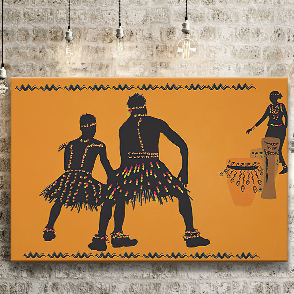 African Folk Dance Ethnic Tribe Canvas Prints Wall Art - Painting Canvas, African Art, Home Wall Decor, Painting Prints, For Sale