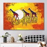 African Giraffe in Vintage Retro Canvas Prints Wall Art - Painting Canvas, African Art, Home Wall Decor, Painting Prints, For Sale