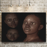 African Girl Beauty in Digital Style Canvas Prints Wall Art - Painting Canvas, African Art, Home Wall Decor, Painting Prints, For Sale
