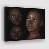 African Girl Beauty in Digital Style Canvas Prints Wall Art - Painting Canvas, African Art, Home Wall Decor, Painting Prints, For Sale