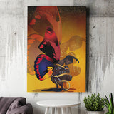 African Girl with Butterfly Wings Canvas Prints Wall Art - Painting Canvas, African Art, Home Wall Decor, Painting Prints, For Sale