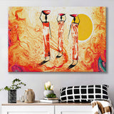 African Ladies in Retro Style Canvas Prints Wall Art - Painting Canvas, African Art, Home Wall Decor, Painting Prints, For Sale