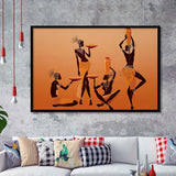 African Ladies w Traditional Clothes Framed Art Prints Wall Decor - Painting Prints, African Art, Home Decor, Framed Picture, For Sale