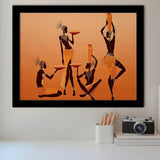 African Ladies w Traditional Clothes Framed Art Prints Wall Decor - Painting Prints, African Art, Home Decor, Framed Picture, For Sale