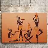 African Ladies w Traditional Clothes Canvas Prints Wall Art - Painting Canvas, African Art, Home Wall Decor, Painting Prints, For Sale