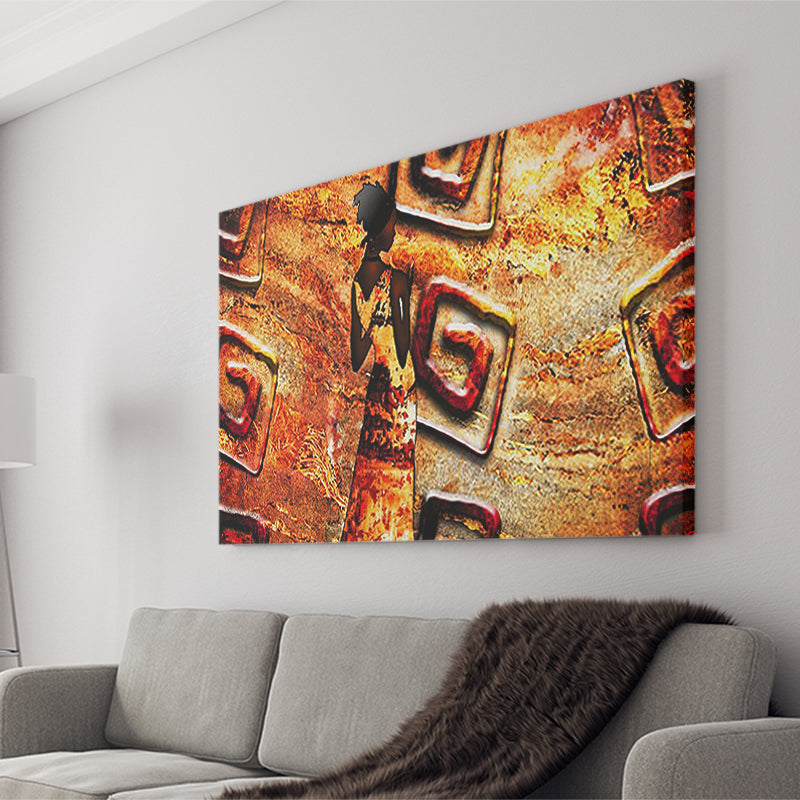 African Lady Abstract Modern Canvas Prints Wall Art - Painting Canvas, African Art, Home Wall Decor, Painting Prints, For Sale