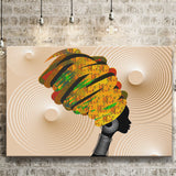 African Lady Wear Traditional Turban Canvas Prints Wall Art - Painting Canvas, African Art, Home Wall Decor, Painting Prints, For Sale