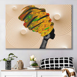 African Lady Wear Traditional Turban Canvas Prints Wall Art - Painting Canvas, African Art, Home Wall Decor, Painting Prints, For Sale