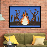 African Local Culture Bonfire Framed Art Prints Wall Decor - Painting Prints, African Art, Home Decor, Framed Picture, For Sale