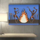 African Local Culture Bonfire Canvas Prints Wall Art - Painting Canvas, African Art, Home Wall Decor, Painting Prints, For Sale