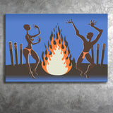 African Local Culture Bonfire Canvas Prints Wall Art - Painting Canvas, African Art, Home Wall Decor, Painting Prints, For Sale