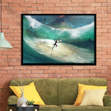 African Male Warrior in the Ocean Framed Art Prints Wall Decor - Painting Prints, African Art, Home Decor, Framed Picture, For Sale