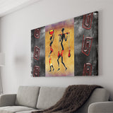 African Man and Woman Retro Vintage Canvas Prints Wall Art - Painting Canvas, African Art, Home Wall Decor, Painting Prints, For Sale