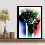 African Map Flag Background Framed Canvas Prints Wall Art - Painting Canvas,Wall Decor, Painting Prints, Floating Frame