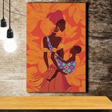 African Mother and Child Canvas Prints Wall Art - Painting Canvas, African Art, Home Wall Decor, Painting Prints, For Sale