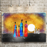African Motive Retro Style Canvas Prints Wall Art - Painting Canvas, African Art, Home Wall Decor, Painting Prints, For Sale