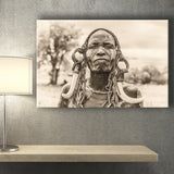 African Mursi Tribe Omo Valley Canvas Prints Wall Art - Painting Canvas, African Art, Home Wall Decor, Painting Prints, For Sale