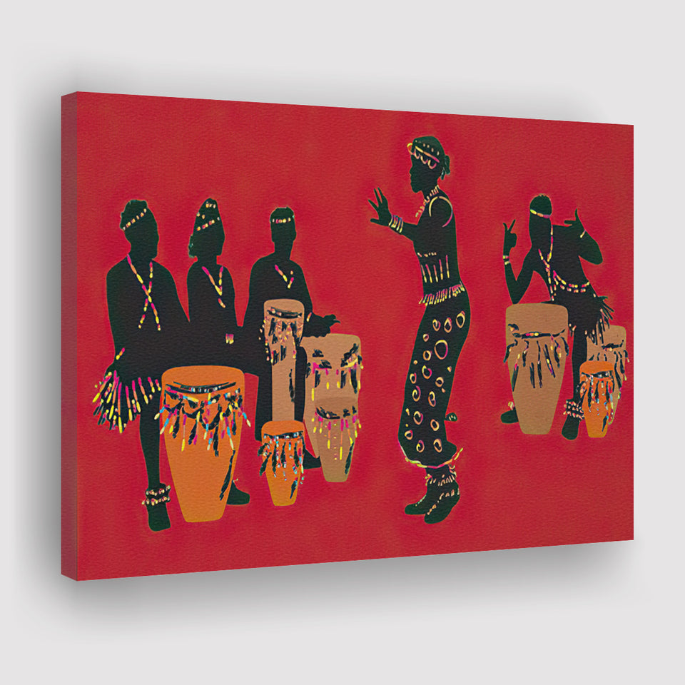 Ang mga African Musician ay tumutugtog ng Drums CanvasAng mga African Musician ay tumutugtog ng Drums Canvas  