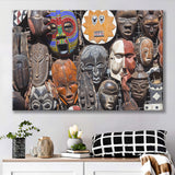 African Old Tribal Mask Canvas Prints Wall Art - Painting Canvas, African Art, Home Wall Decor, Painting Prints, For Sale