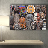 African Old Tribal Mask Canvas Prints Wall Art - Painting Canvas, African Art, Home Wall Decor, Painting Prints, For Sale