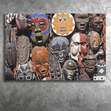 African Old Tribal Mask Canvas Prints Wall Art - Painting Canvas, African Art, Home Wall Decor, Painting Prints, For Sale