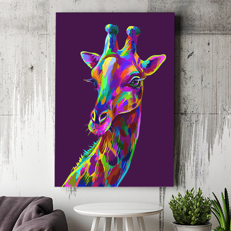 colorful giraffe painting