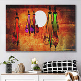 African Retro Ladies Colorful Canvas Prints Wall Art - Painting Canvas, African Art, Home Wall Decor, Painting Prints, For Sale
