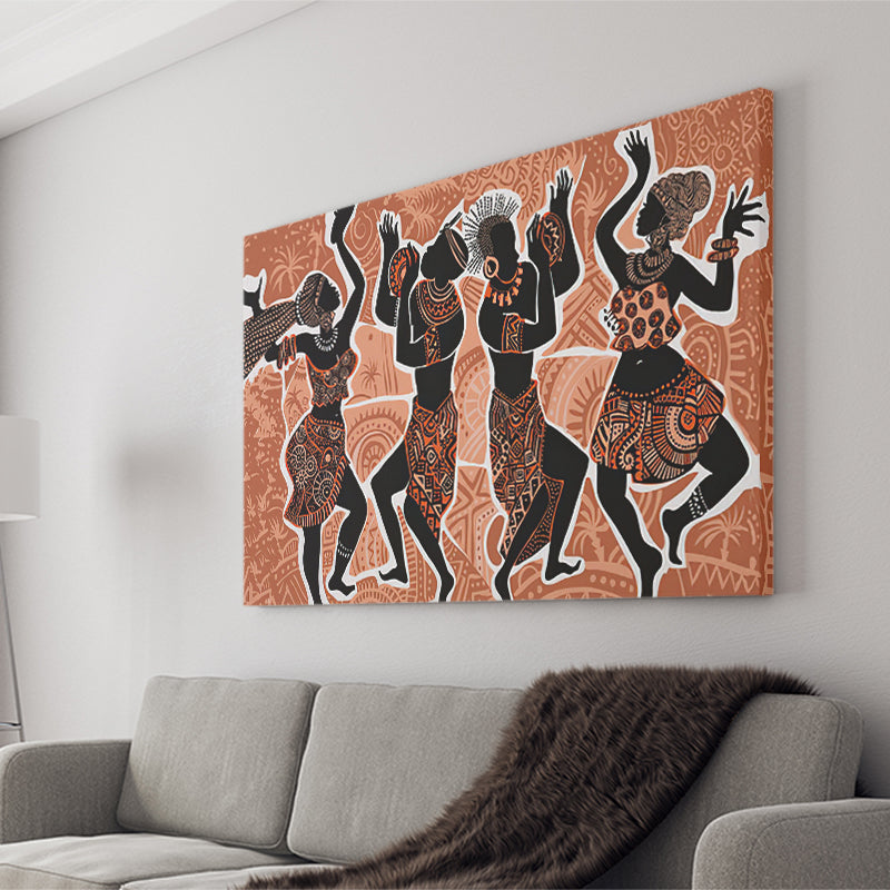 African Traditional Ethnic Dance Canvas Prints Wall Art - Painting Canvas, African Art, Home Wall Decor, Painting Prints, For Sale